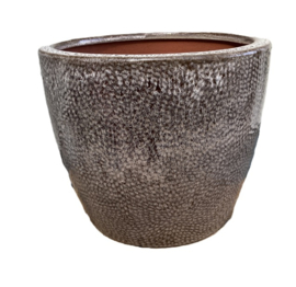 BLOEMPOT GROOT BRUIN – BEIGE GEMELEERD