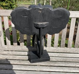 OLIFANTEN KOP OP STANDAARD ZWART 54 cm