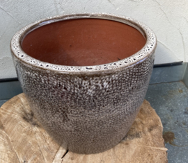 BLOEMPOT GROOT BRUIN – BEIGE GEMELEERD