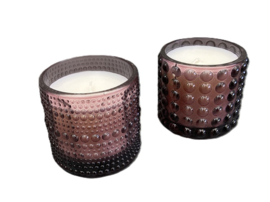 KANDELAAR GLAS PAARS INCL. KAARS 7cm