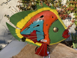 VIS GOERAMI GROOT METAAL HANDMADE met waxinehouder 36x44 CM