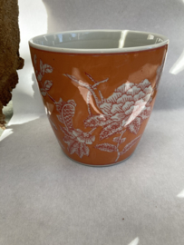 BLOEMPOT ORANJE NAAR CHINEES VOORBEELD 13 CM