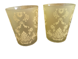 VAAS YELLOW MET FLUWEEL DECOR SET H 16 cm