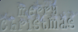 MERRY CHRISTMAS HOUTEN LETTERS WIT- GEEL