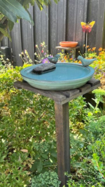 VOGELBAD ROND CELADON GROOT