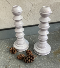 KANDELAAR VOOR DINER KAARS GRIJS 25cm