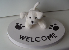 PLUCHE HOND WELCOME WIT Appletree