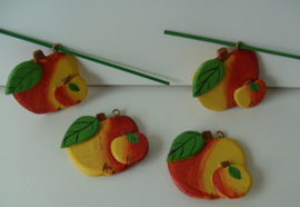 HOUTEN APPELS MET OOG doos 12 stuks ± 6 cm