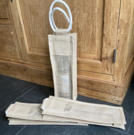 JUTE WIJNTAS VOOR 1 FLES 10 stuks