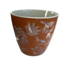 BLOEMPOT ORANJE NAAR CHINEES VOORBEELD 13 CM