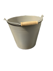 Emmer grijze metaal 16 cm hoog