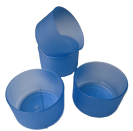 GLAZEN KOMMETJES IN BLAUW 4 stuks