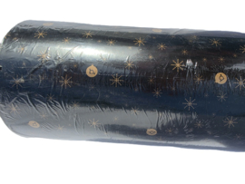 INPAKPAPIER CADEAUPAPIER SUPER ROL 50 CM KERST OPDRUK B ZWART GOUD