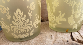 VAAS YELLOW MET FLUWEEL DECOR SET H 16 cm