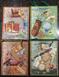 KADOTASJES HAPPY BIRTHDAY GEPLASTIFICEERD PAPIER 12 STUKS