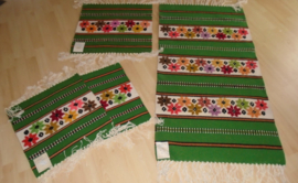 KELIM GROENE KLEDEN BLOEMEN SET 4 STUKS