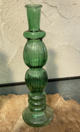 SIERVAAS- KANDELAAR FLORENCE GERIBBELD GROEN 28 cm