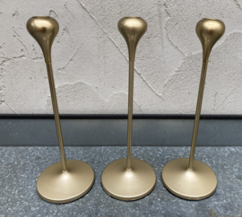 PRACHTIGE GOUDEN DINERKANDELAARS (Set van 3) 31 cm