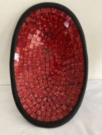 MOZAÏEK SCHAAL ROOD OVAAL 38,5X26X8,5 cm NR 3