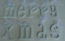 MERRY XMAS HOUTEN LETTERS WIT- GROEN