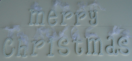 MERRY CHRISTMAS HOUTEN LETTERS WIT- GROEN