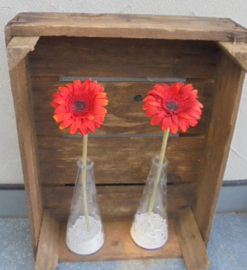 VAAS VINTAGE 1990 TAPS 18,5x dia 7,5 cm Gerbera set 2 stuks