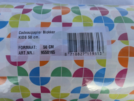 INPAKPAPIER CADEAUPAPIER SUPER ROL 50 CM BLOK CIRKELS