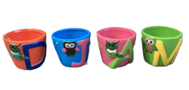 MINI BLOEMPOTJES MET LETTERS EN DIERTJE VOOR KINDERKAMER