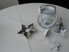 DECO SET STEKER MET VOGELS, WINDLICHT, WAXINELICHT, BOEDDHA