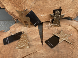 KERST DECO HANGERS GOUD 4 VERSCHILLENDE