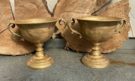 FLOWERPOT DECORATIE SCHAAL OP VOET GOLD 24,5 cm