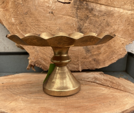 PRESENTEERSCHAAL BONBON CUB CAKE SCHALA OP VOET GOLD DIA 21 CM