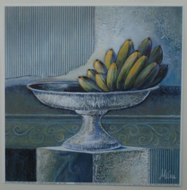 POSTER 18x18 cm A BOWL WITH BANANA’S