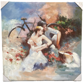 SCHILDERIJ ROMANTISCHE PICKNICK 70x70 cm
