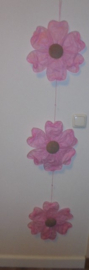 BLOEMEN GUIRLANDE PAPIER IN ROZE 145 CM