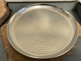 PLATEAU DIENBLAD SCHAAL NIKKEL GROOT DIA 43 cm
