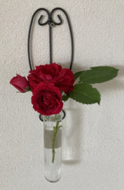 BLOEMENHANGER METAAL MET GLAZEN BUSJE