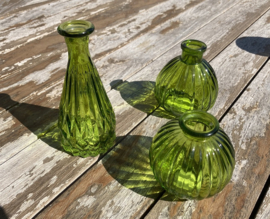 VAASJES KLEIN SET 3 MODELLEN PURE GREEN GLAS