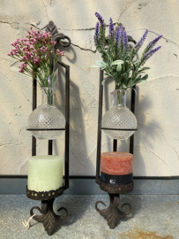 Eyecatcher voor aan de wand: Handmade wandhouder met olielamp (69 cm)