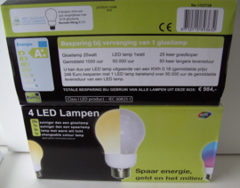 LED LAMP 4 LAMPEN PER DOOS ENERGIE ZUINIG WAT “LED” JE!.