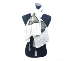 LUXE SJAAL WIT MET MOOIE DETAILS 160x40 cm 25 stuks