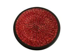 MOZAÏEK SCHAAL ROOD ROND 38 cm