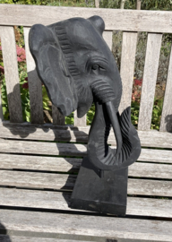 OLIFANTEN KOP OP STANDAARD ZWART 46 cm nr. 2