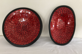 MOZAÏEK SCHAAL ROOD ROND 38 cm