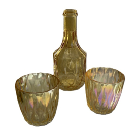 WAXINELICHTJE SET 2 STUKS AMBER Betoverend parelmoer 7,5 cm