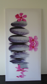 PRINT BASALT STENEN EN BLOEM art 1. 80x40 cm