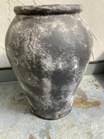 POT BOL GRIJS/ ZWART Hoog 37 cm dia 27 cm