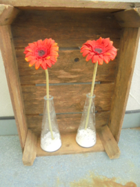 VAAS VINTAGE 1990 TAPS 18,5x dia 7,5 cm Gerbera set 2 stuks