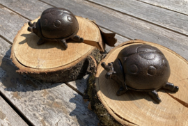 GIETIJZEREN LIEVEHEERSBEESTJE MET LOSSE DEKSELTJE