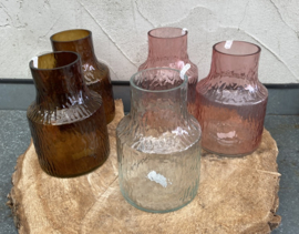 Stijlvolle Glazen Vaas met Structuur transparant